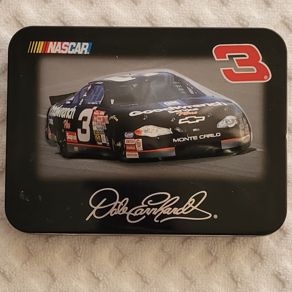 Vintage Dale Earnhardt intimidator #3  playing cards with tin collectible